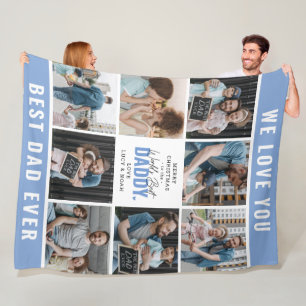 'Worlds Best Dad' Foto Collage Merry Kerstmis Fleece Deken