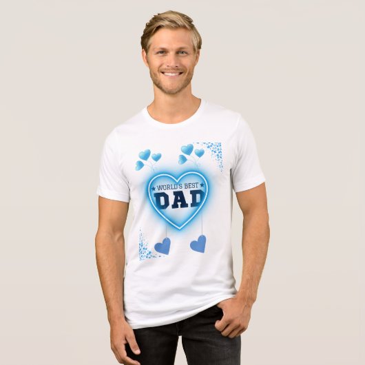 World's Best Dad - Fun Retro Style Graphic Tri-Blend Shirt (Voorkant volledig)