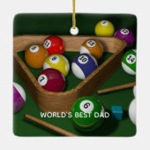 World's Best Dad, game of billiards, Keramisch Ornament (Achterkant)