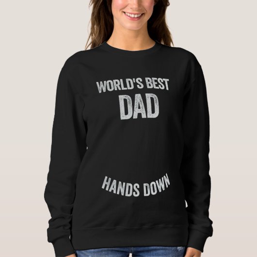 World's Best Dad Hands Down Make A Handprint Trui (Voorkant)