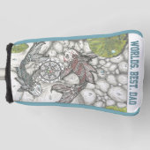 WORLDS BEST DAD Koi Fish Yin en Yang Golfheadcover (Voorkant)