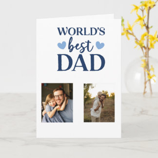 Worlds Best Dad Photo Card | Father's Day 2026 Kaart