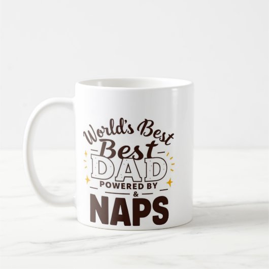 World's Best Dad - Powered by Coffee & Naps" (Mok) Koffiemok (Links)