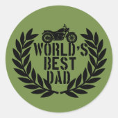 World's Best Dad  Ronde Sticker (Voorkant)
