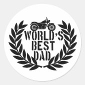 World's Best Dad  Ronde Sticker (Voorkant)