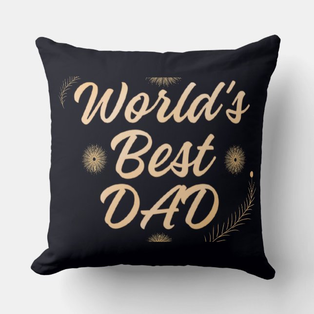 World's Best Dad  Simple Typography Fathers Kussen (Voorkant)