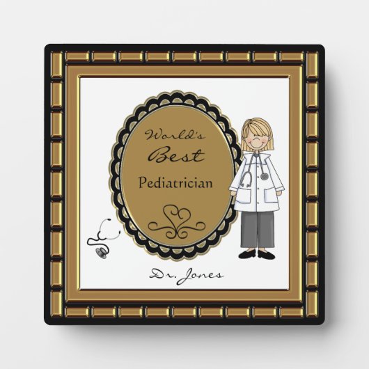 World's Best Doctor Vrouw Plaque Fotoplaat (Voorkant)