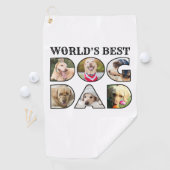 World's Best Dog Dad 6 Photo Collage Hondenliefheb Golfhanddoek (Insitu)