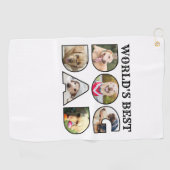 World's Best Dog Dad 6 Photo Collage Hondenliefheb Golfhanddoek (Horizontaal)