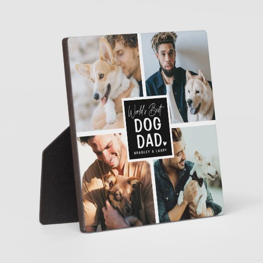 'Worlds Best Dog Dad' Foto Collage Plaque Fotoplaat (Voorkant)