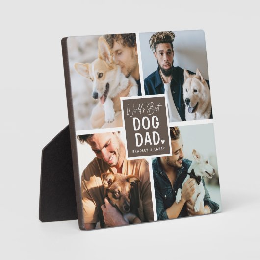 'Worlds Best Dog Dad' Foto Collage Plaque Fotoplaat (Voorkant)