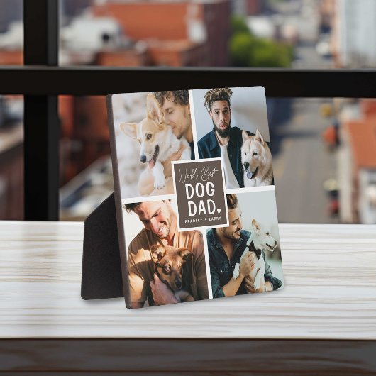 'Worlds Best Dog Dad' Foto Collage Plaque Fotoplaat