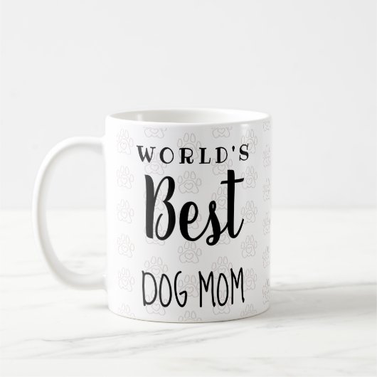 World's Best Dog Mom (aangepaste tekst, voeg jouw  Koffiemok (Links)