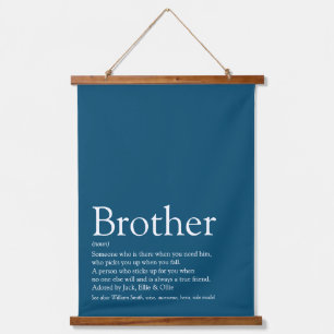 World's Best Ever Brother Definition Blue Hangend Wandkleed