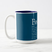 World's Best Ever Brother Definition Fun Blue Tweekleurige Koffiemok (Links)