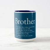 World's Best Ever Brother Definition Fun Blue Tweekleurige Koffiemok (Center)