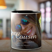 World's Best Ever Cousin Definition Script Photo Tweekleurige Koffiemok