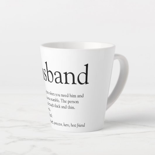 World's Best Ever Husband Definition Fun Latte Mok (Rechterhoek)