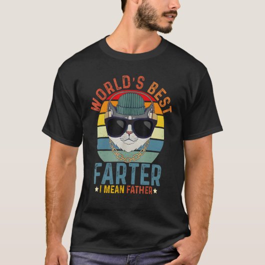 Worlds Best Farter I Mean Father  Best Cat Dad Eve T-shirt (Voorkant)