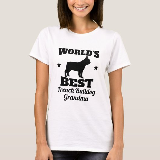 Worlds Best French Bulldog Grandma T-shirt (Voorkant)