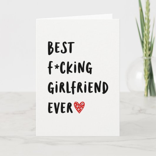 Worlds Best Girlfriend Ever Card Kaart (Voorkant)