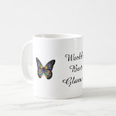 'World's Best Glamma' Butterflies Coffee Mok (Voorkant links)
