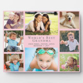 World's Best Grandma Photo Collage Pink Fotoplaat (Voorkant)