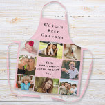 World's Best Grandma Photo Collage Pink Schort<br><div class="desc">Een mooi cadeau voor de beste oma ooit. Geef deze foto-collage roze schort een persoonlijk tintje met 8 afbeelding kleinkinderen,  kinderen,  andere familieleden,  huisdieren,  enz. Pas 'World's Best Grandma' aan en of ze 'Oma',  'Mommom',  'Nana',  'Abuela' enzovoort heet,  en voeg de namen van haar kleinkind toe als handtekening.</div>