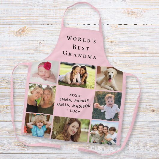 World's Best Grandma Photo Collage Pink Schort