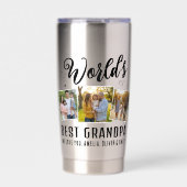 World's Best Grandpa Custom 3 Photo Collage Geïsoleerde Drinkbeker (Voorkant)