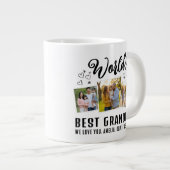 World's Best Grandpa Custom 3 Photo Collage Grote Koffiekop (Voorkant rechts)
