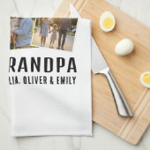 World's Best Grandpa Custom 3 Photo Collage Theedoek (Quarter Fold)