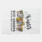 World's Best Grandpa Custom 3 Photo Collage Theedoek (Horizontaal)