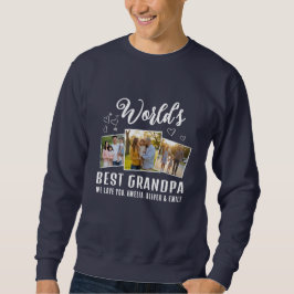 World's Best Grandpa Custom 3 Photo Collage Trui