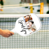 World's Best Grandpa Photo gift Collage Custom Pickleball Paddle