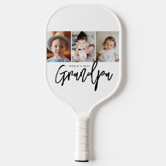 World's Best Grandpa Photo gift Collage Custom Pickleball Paddle (Achterkant)