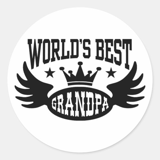 World's Best Grandpa Ronde Sticker (Voorkant)