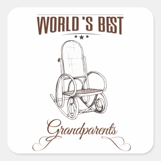 World's best grandpa vierkante sticker (Voorkant)