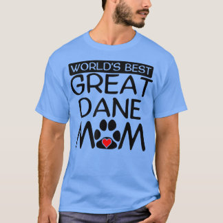 World's Best Great Dane Mom Dog Owner Paw Print  T-shirt