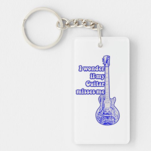World's best guitarist ever. vintage blue sleutelhanger (Voorkant)