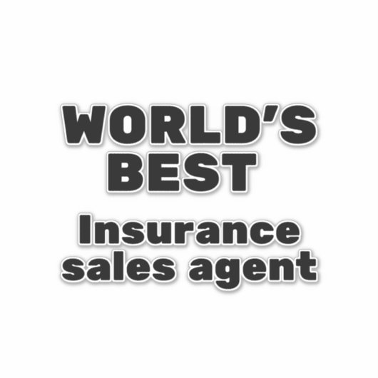 World's Best Insurance Sales Agent Sticker (Voorkant)