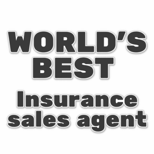 World's Best Insurance Sales Agent Sticker (Voorkant)