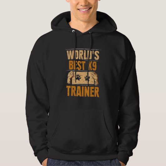 World's Best K9 Trainer Dog Handler Handling Hoodie (Voorkant)