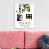 World's Best Mam Flowers Moederdag 3 Foto Canvas Afdruk (Insitu (Woonkamer))
