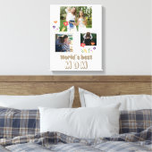 World's Best Mam Flowers Moederdag 3 Foto Canvas Afdruk (Insitu (Slaapkamer))