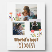 World's Best Mam Flowers Moederdag 3 Foto Fotoplaat (Voorkant)