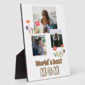 World's Best Mam Flowers Moederdag 3 Foto Fotoplaat (Zijkant)