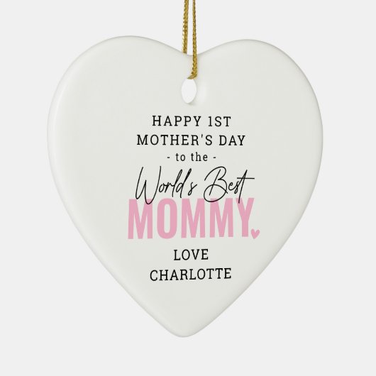 'Worlds Best MMammie' 1ste Moederdag keepomwille Keramisch Ornament (Rechts)