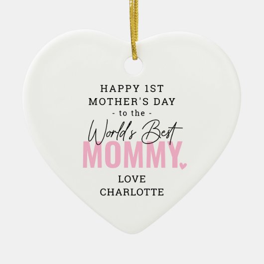 'Worlds Best MMammie' 1ste Moederdag keepomwille Keramisch Ornament (Voorkant)