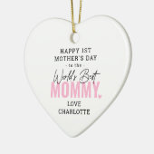 'Worlds Best MMammie' 1ste Moederdag keepomwille Keramisch Ornament (Links)